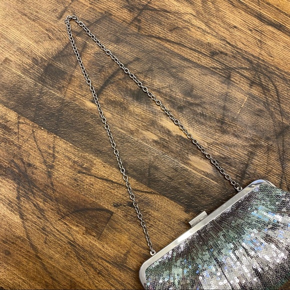 Sequin Ombré Turquoise & Silver Clutch - Picture 3 of 4